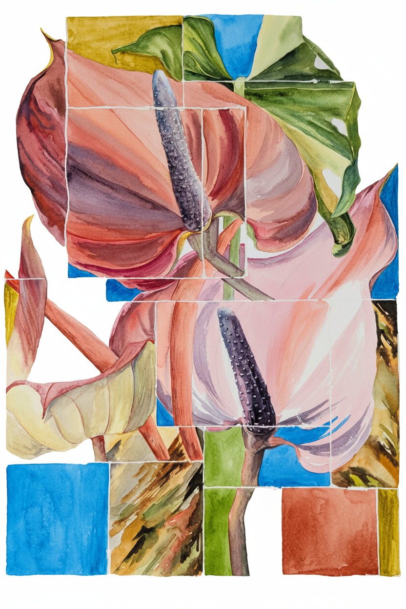 Anthurium Watercolor - No Background